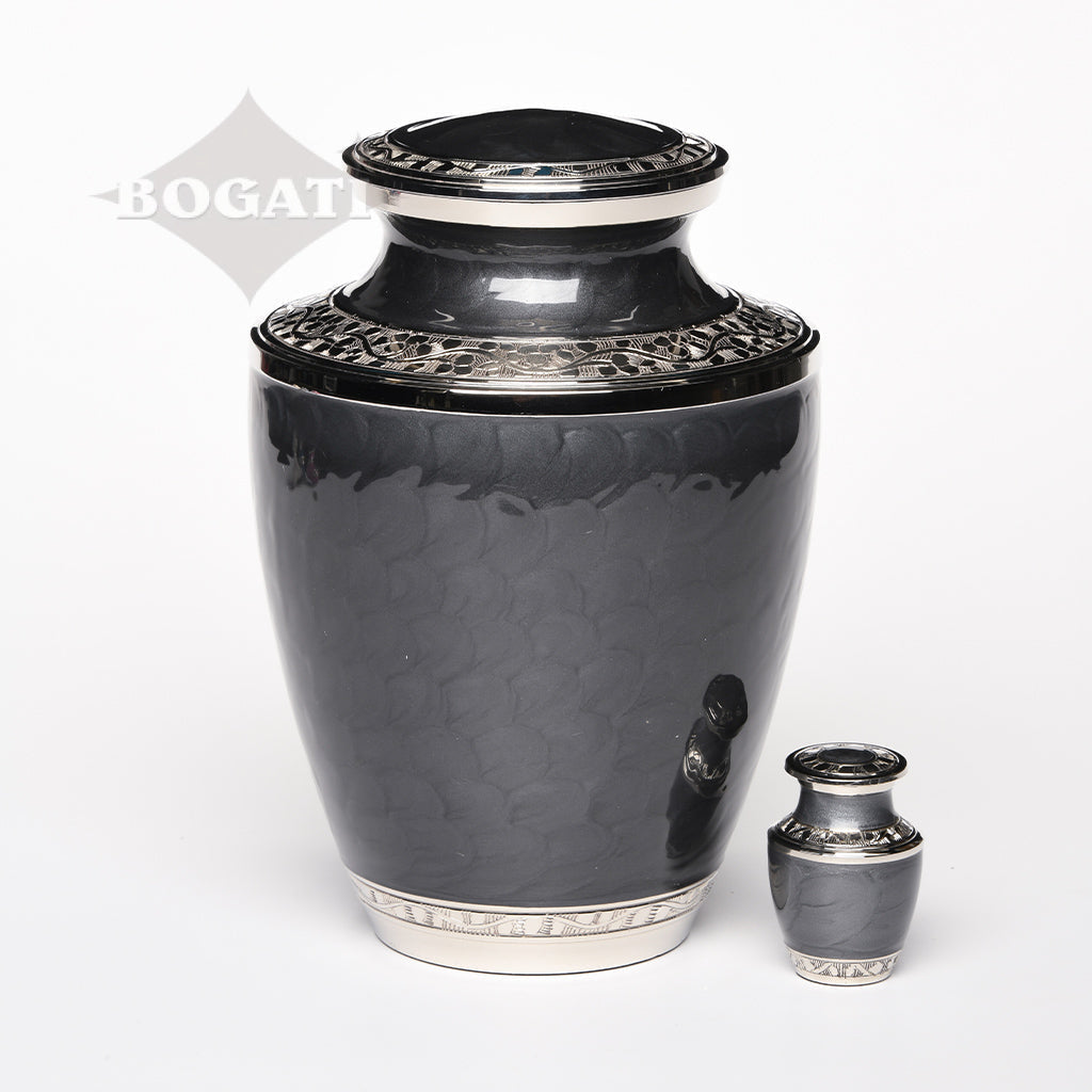 ADULT - Nickel plated Brass Urn Enamel 5-55 Silver-Bands