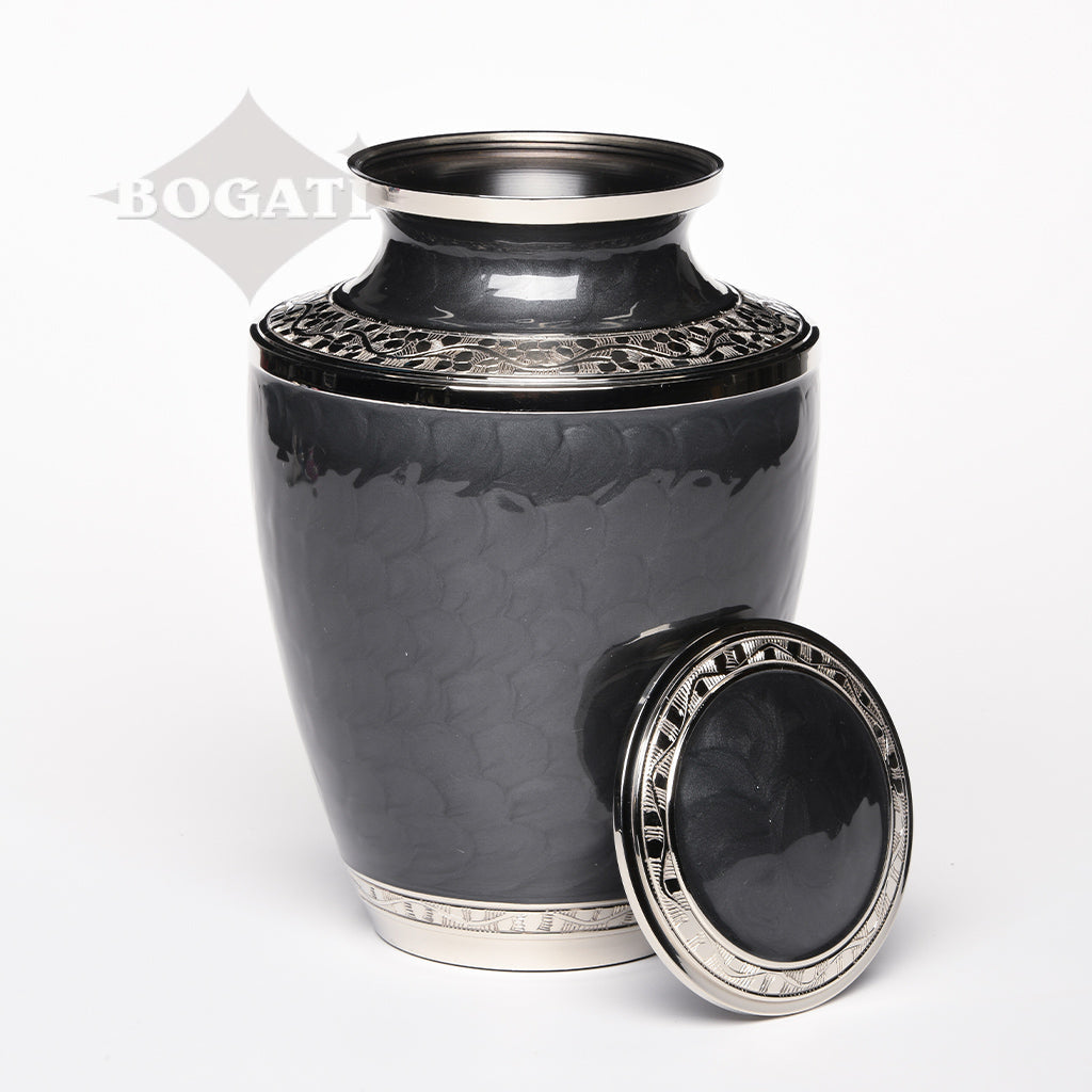 ADULT - Nickel plated Brass Urn Enamel 5-55 Silver-Bands