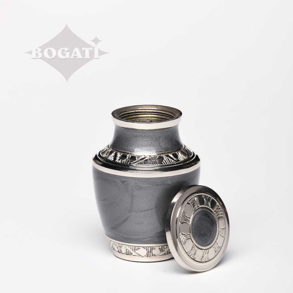 KEEPSAKE - Nickel plated Brass Urn 5-55 Silver Tone Bands