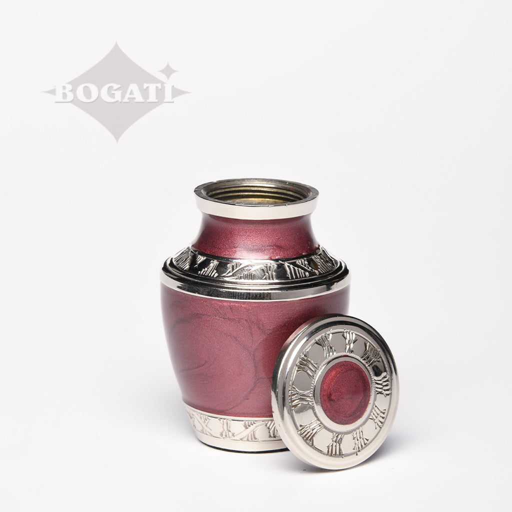 KEEPSAKE - Nickel plated Brass Urn 5-55 Silver Tone Bands