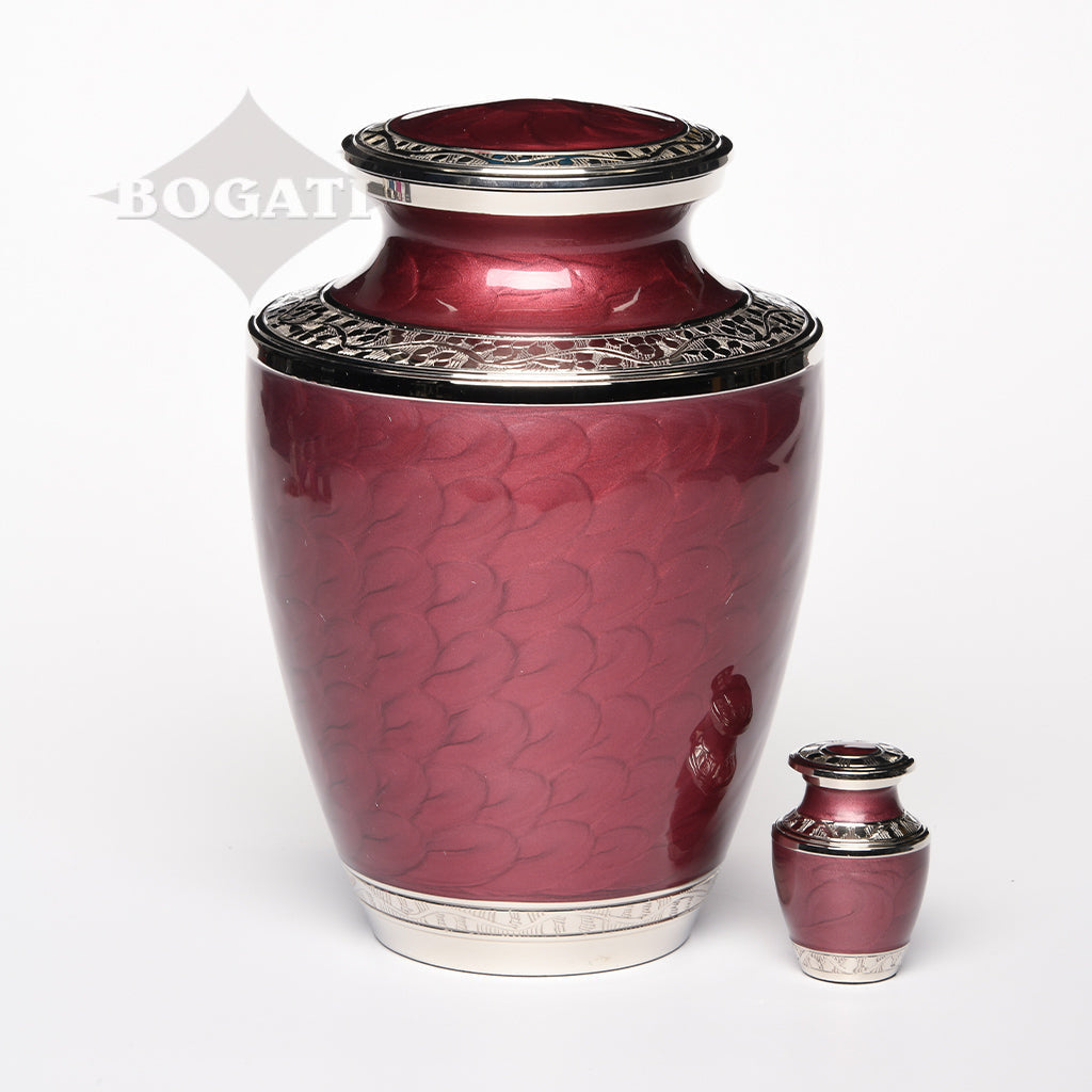 ADULT - Nickel plated Brass Urn Enamel 5-55 Silver-Bands