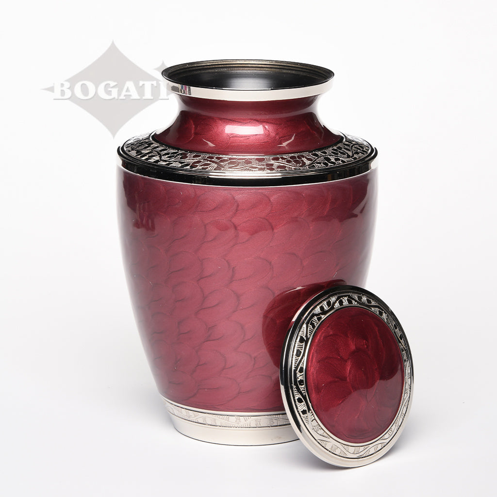 ADULT - Nickel plated Brass Urn Enamel 5-55 Silver-Bands