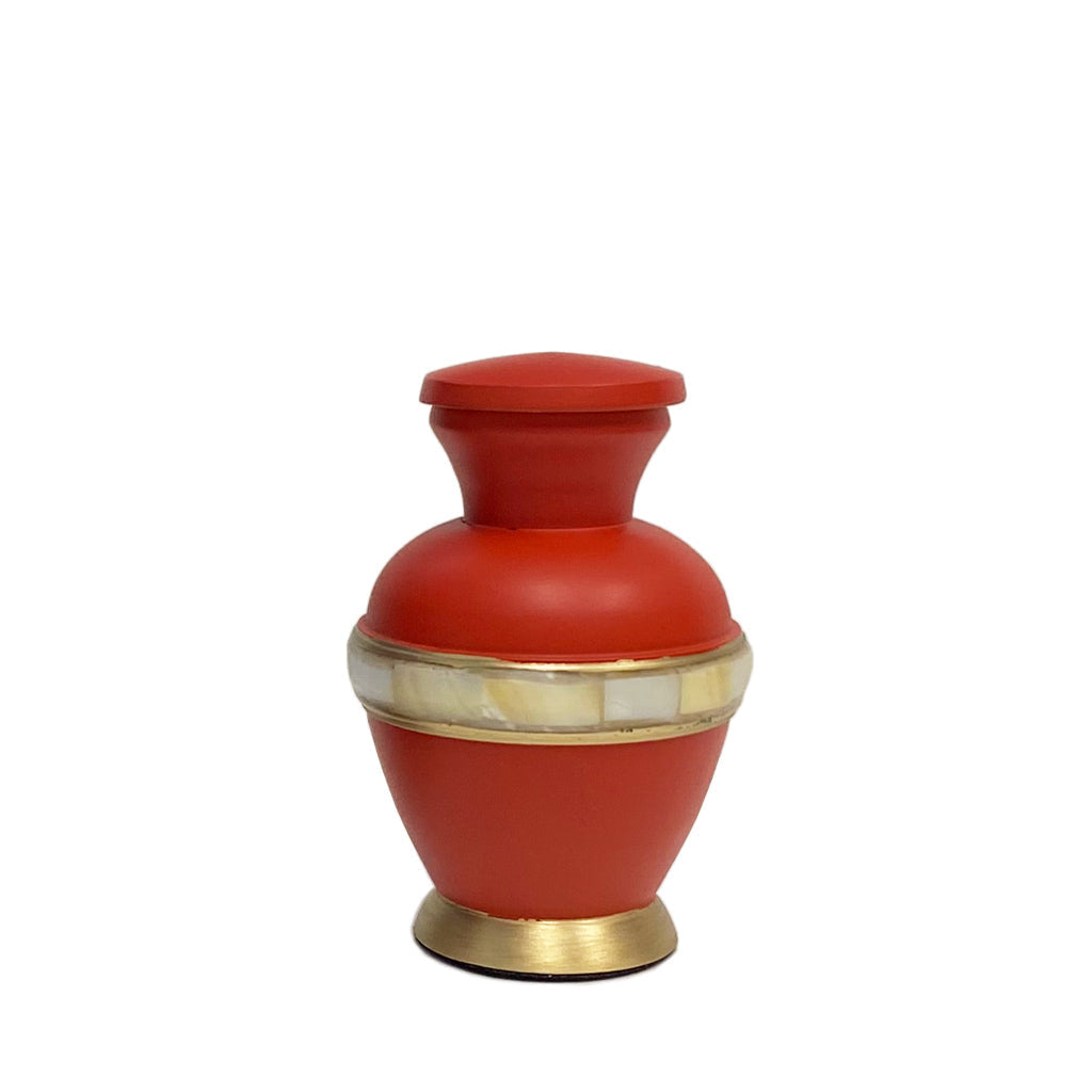 KEEPSAKE Brass urn -5000-2 - Matte Mother of Pearl Coral