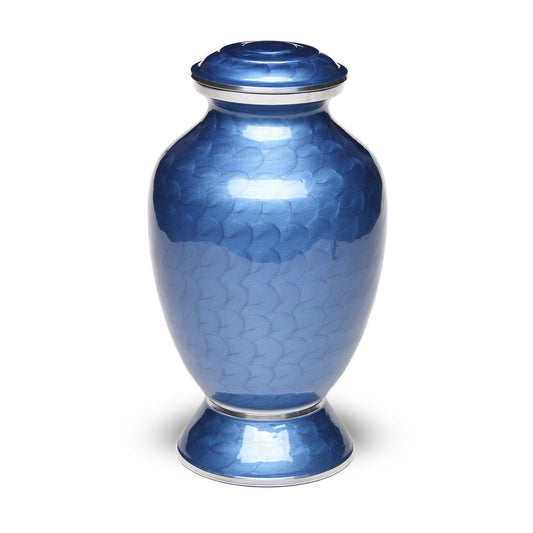 ADULT - Alloy Urn -6176- Blue Enamel Vase-Style