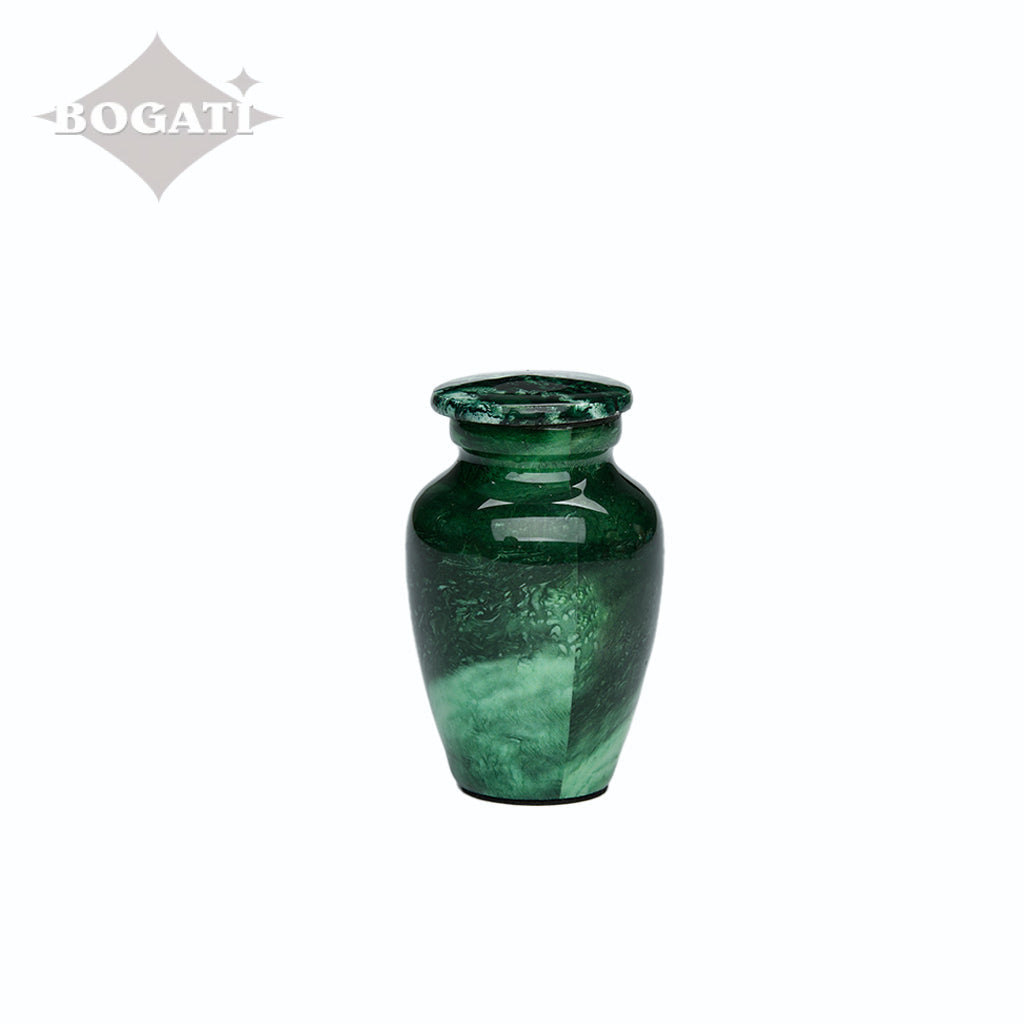 KEEPSAKE Classic Alloy Urn -9003-  Malachite Green Swirl
