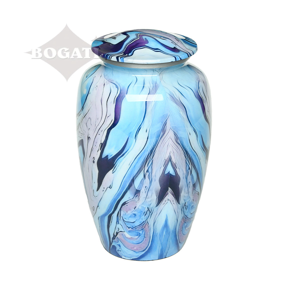 ADULT Classic Alloy Urn -9010- Blue and Purple Swirl
