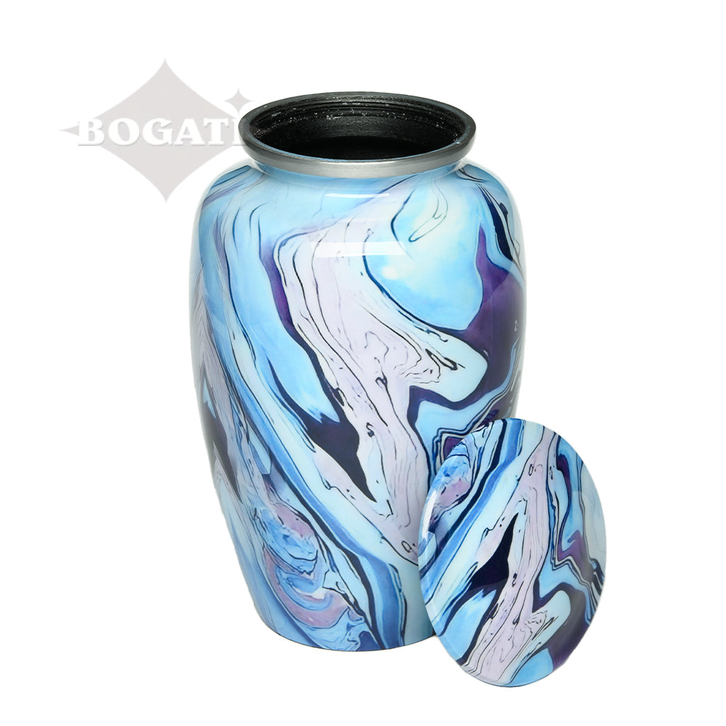 ADULT Classic Alloy Urn -9010- Blue and Purple Swirl