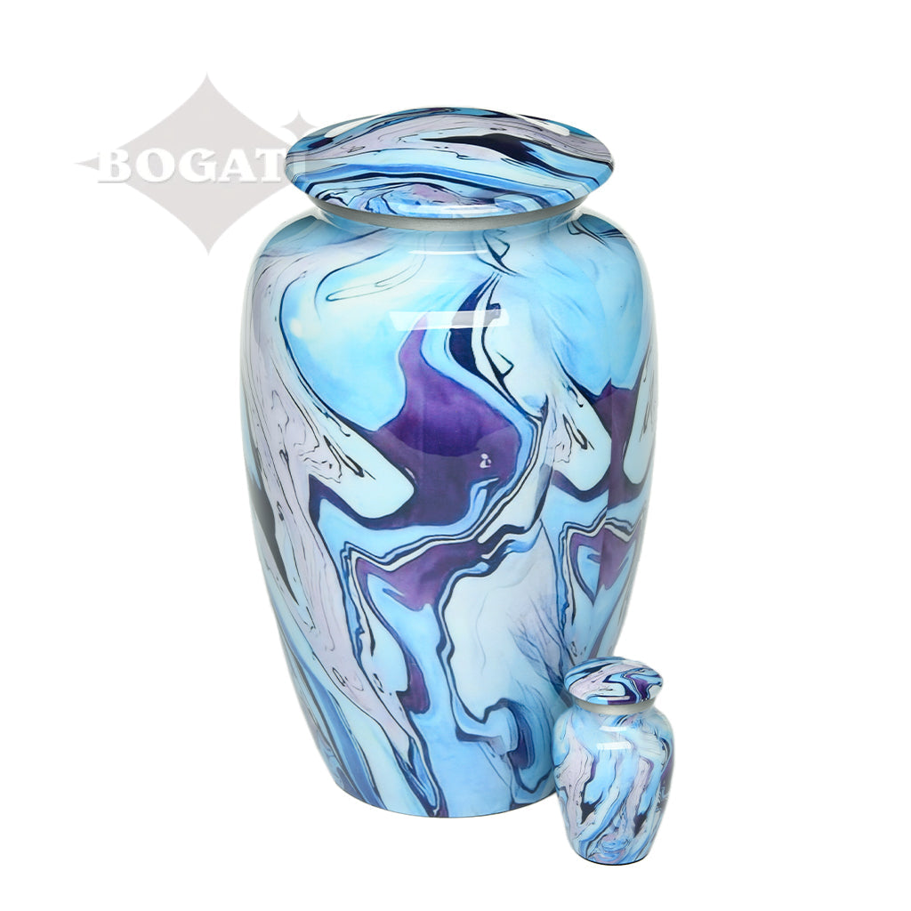 ADULT Classic Alloy Urn -9010- Blue and Purple Swirl