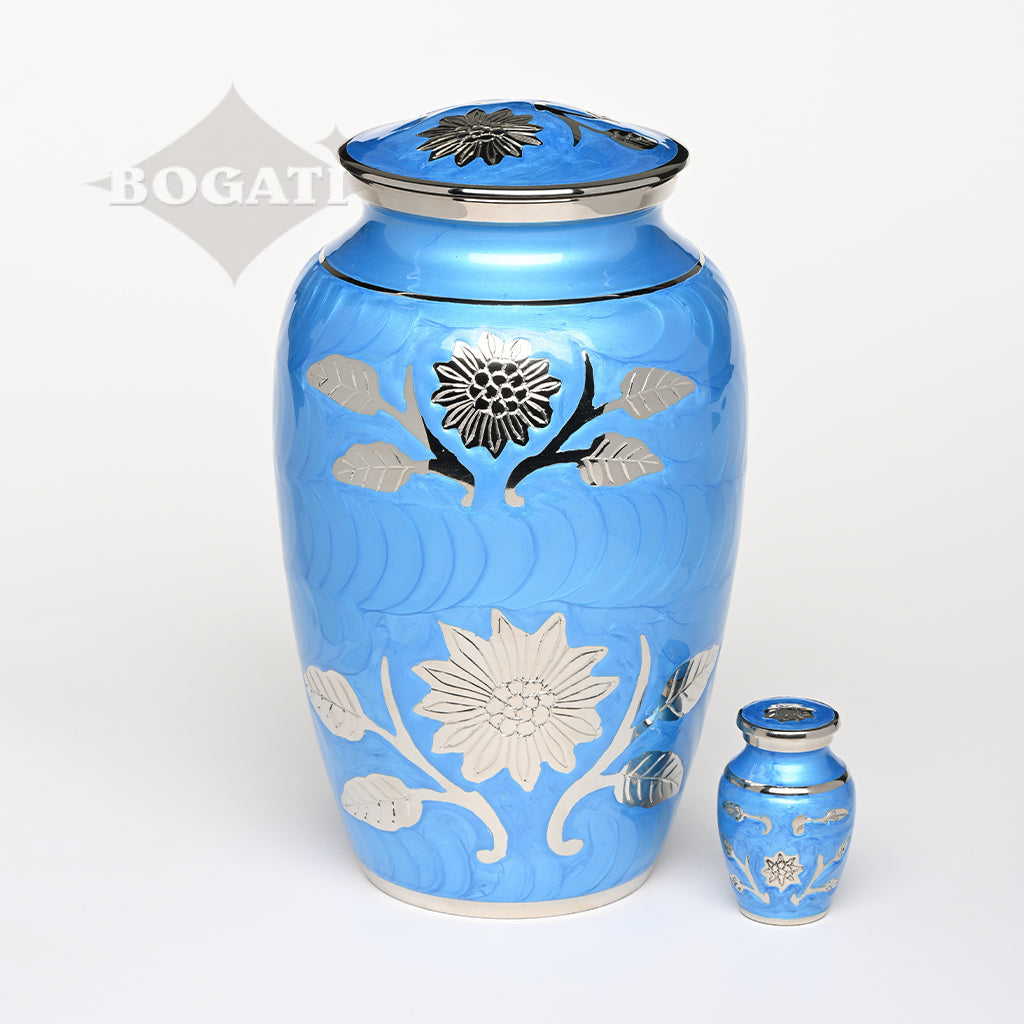 ADULT Brass urn -1500- Florentine Corn Flower Design