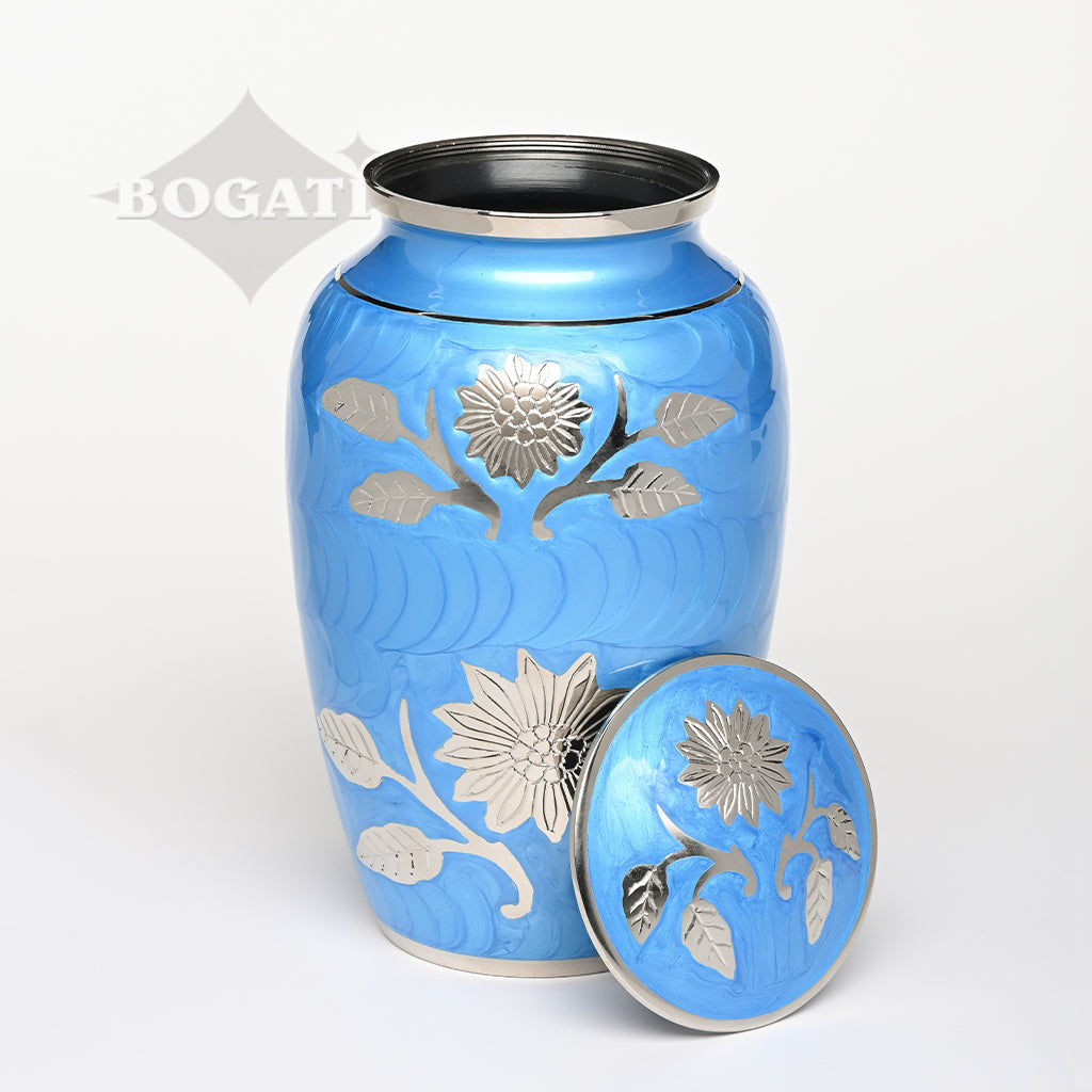 ADULT Brass urn -1500- Florentine Corn Flower Design