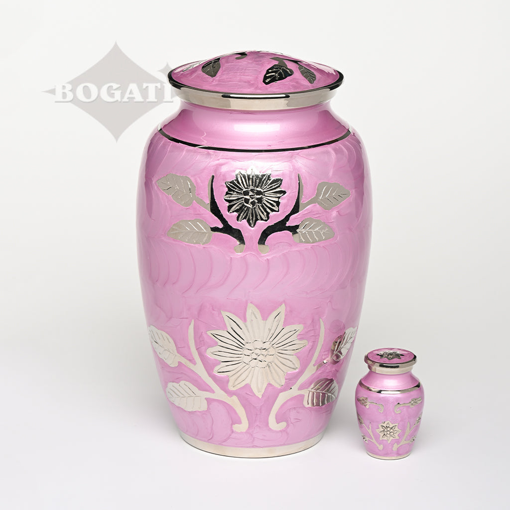 ADULT Brass urn -1500- Florentine Corn Flower Design
