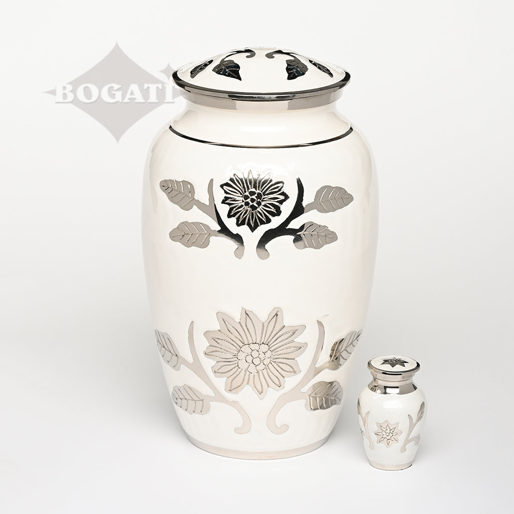 ADULT Brass urn -1500- Florentine Corn Flower Design