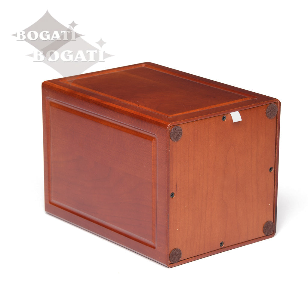 ADULT - Basswood Urn -AW04- Cherry with Military Emblem and Optional Plate