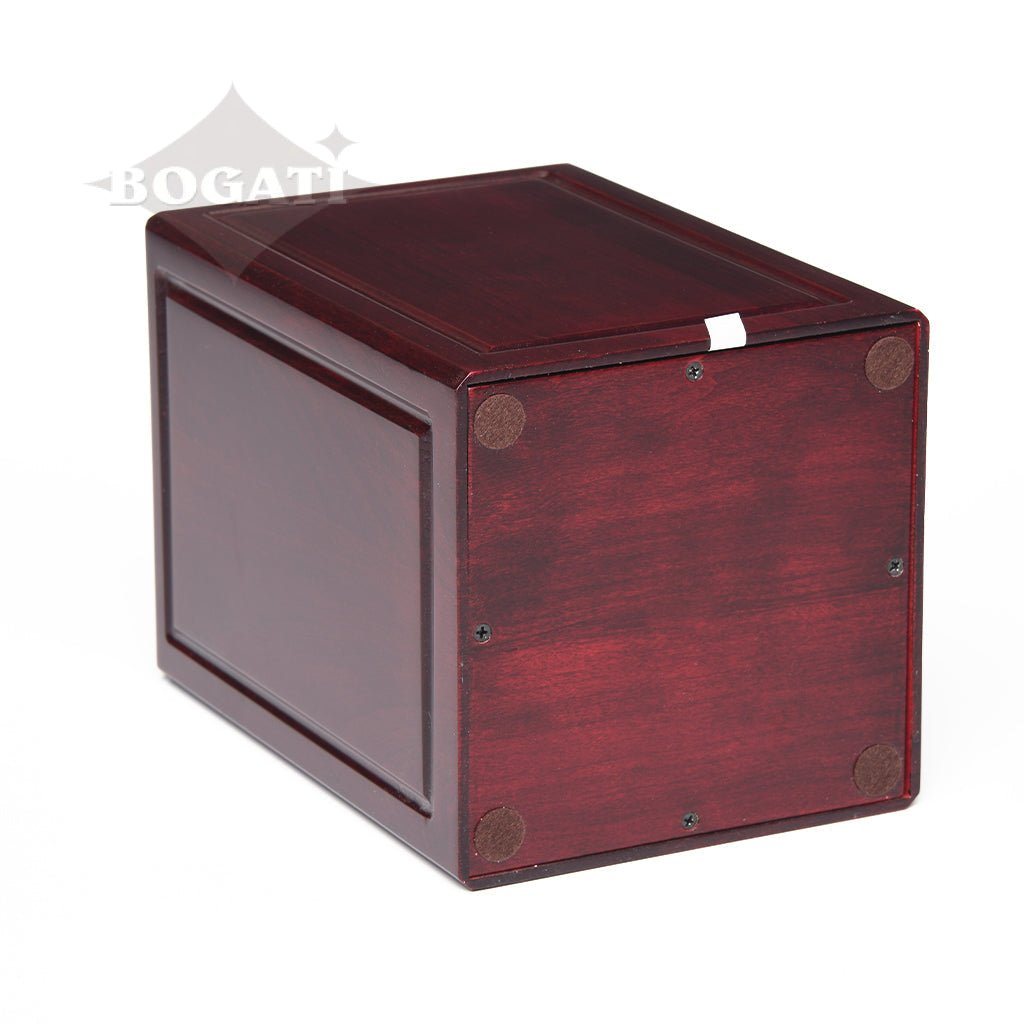 ADULT - Basswood Urn -AW04- Dark Cherry with Military Emblem and Optional Plate