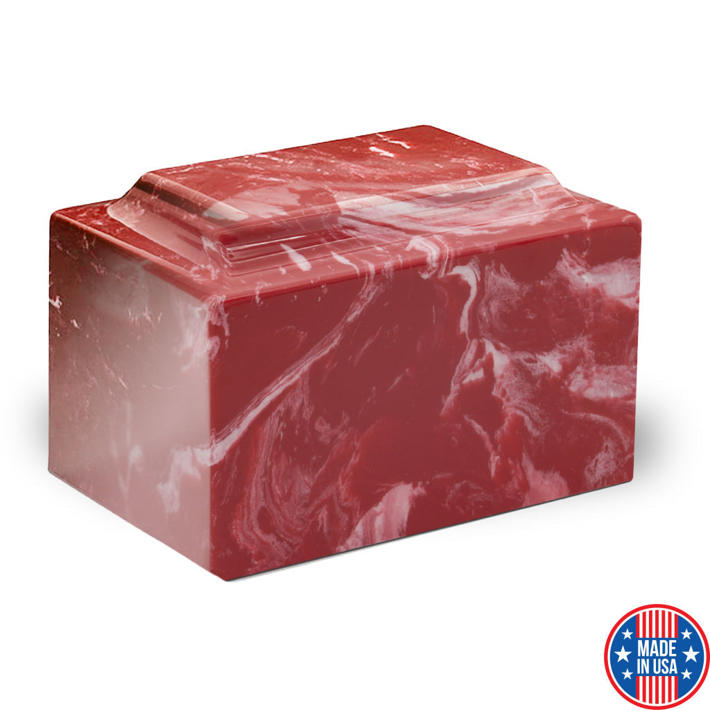 ADULT - MacKenzie Classic - Cultured Marble Urn Cherry Red