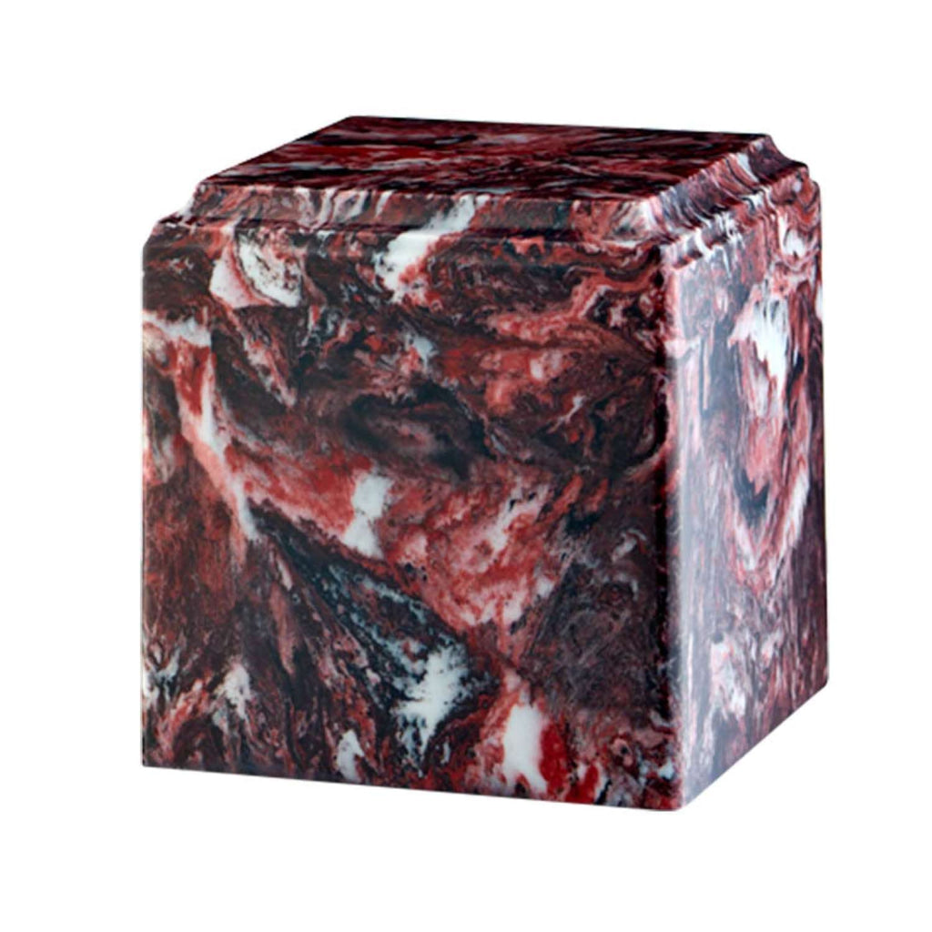 ADULT Cultured Marble Cube Urn Fire Rock