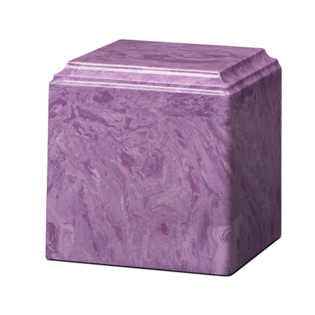 ADULT Cultured Marble Cube Urn Purple