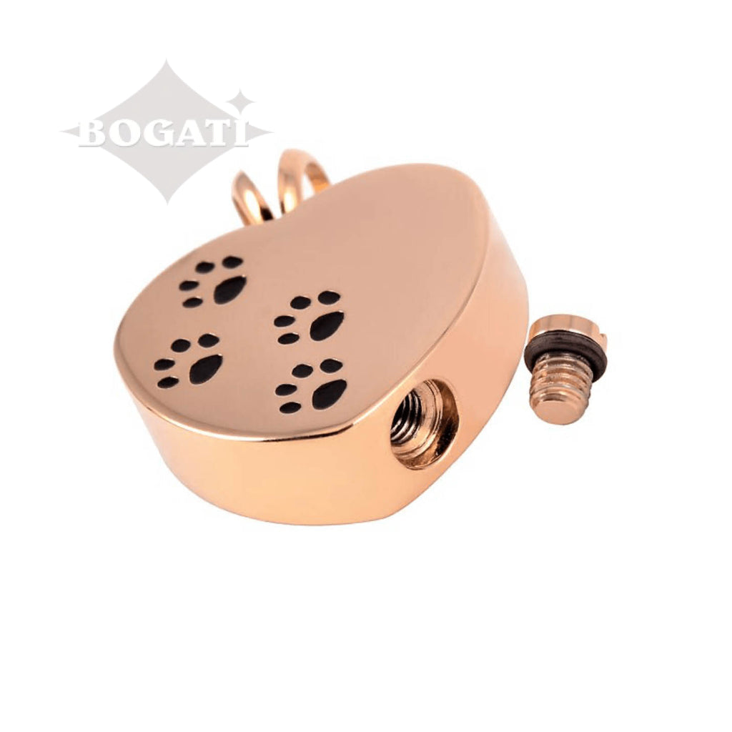 J-004 - Four Paw Print Heart - Pendant with Chain