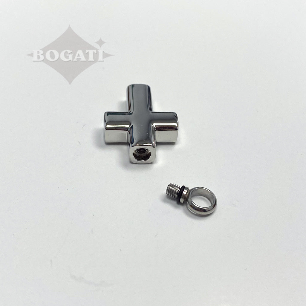 J-005 - Small Cross - Silver-tone - Pendant with Chain
