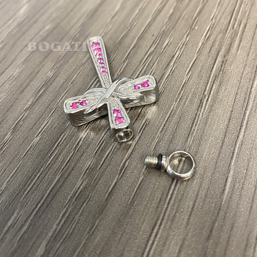 J-014 Infinity Cross with Rhinestones - Pendant with Chain