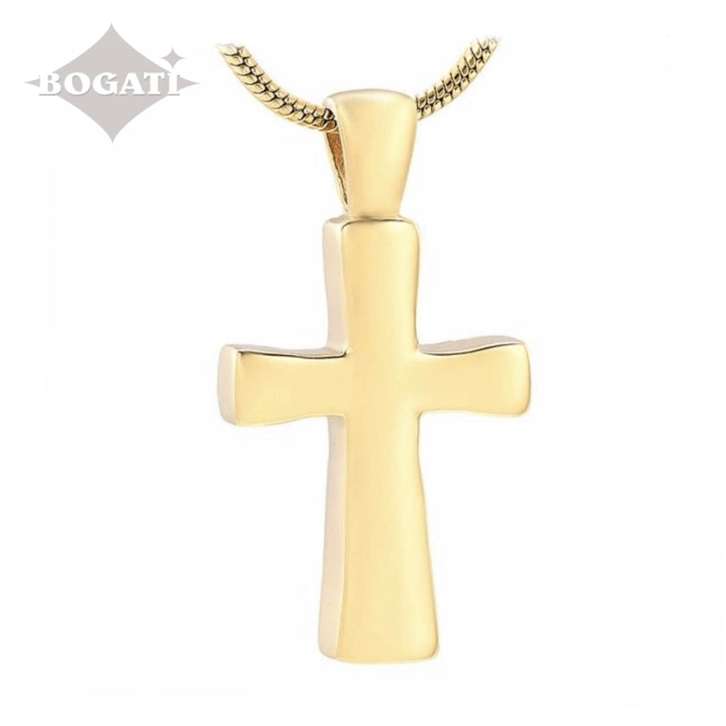 J-043 - Cross - Pendant with Chain - Gold