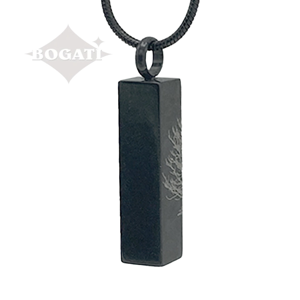 J-105 - Black Bar with Tree of Life - Pendant with Chain