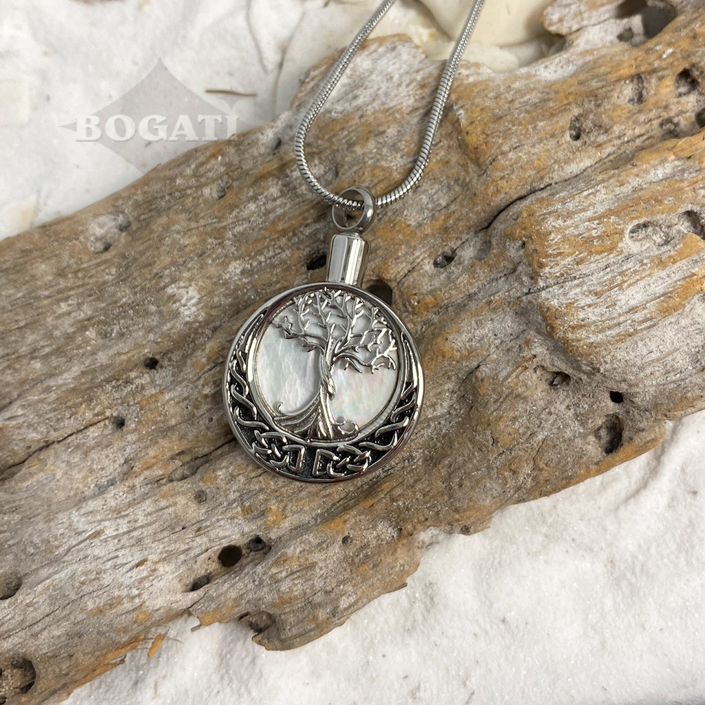J-106 Tree Of Life with Abalone or Mother or Pearl - Pendant with Chain