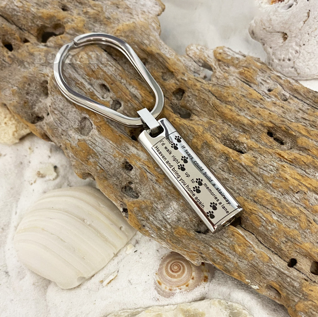 Cylinder bar with Poem Memorial Keychain