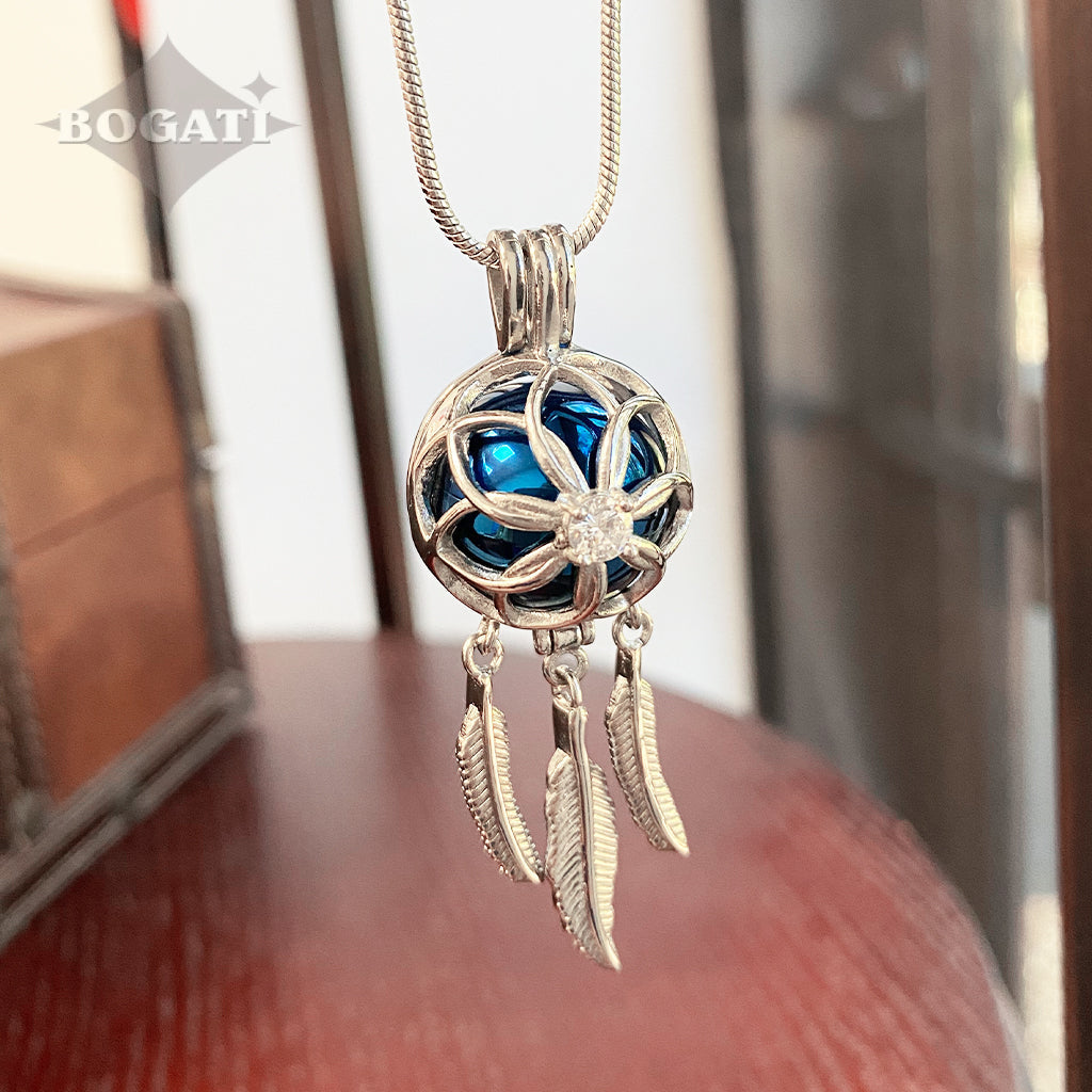 J-1516 - Dream Catcher Locket - Pendant with Chain