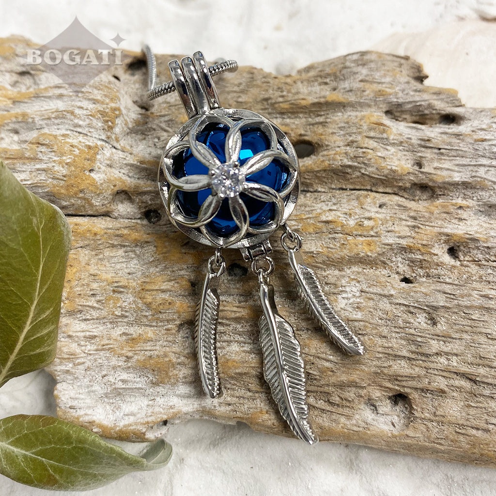 J-1516 - Dream Catcher Locket - Pendant with Chain