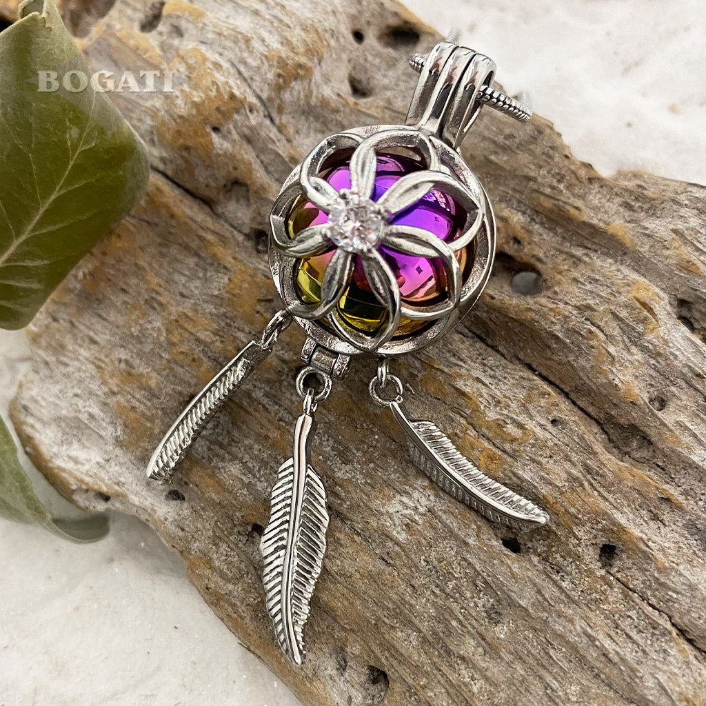 J-1516 - Dream Catcher Locket - Pendant with Chain