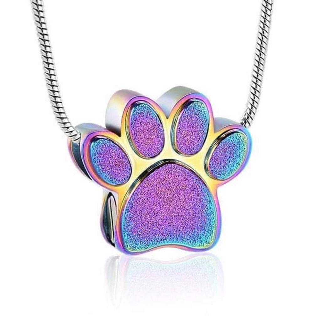 J-158 - Mini Paw - Pendant with Chain - Rainbow