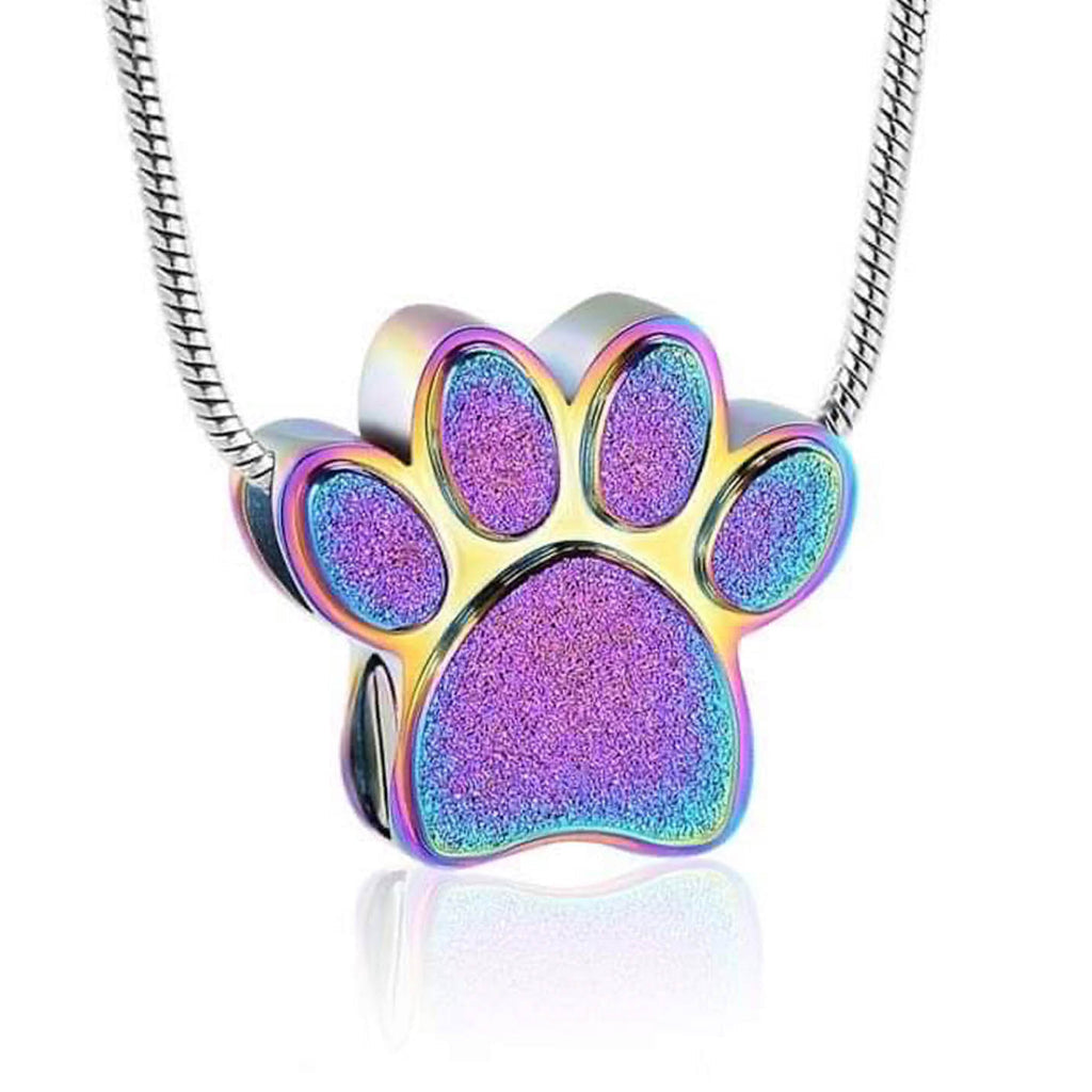 J-158 - Mini Paw - Pendant with Chain - Rainbow