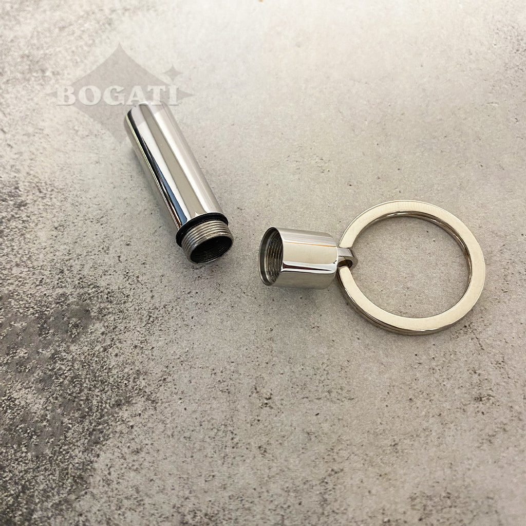 J-1776 - USA Flag Cylinder - Silver-tone - Keychain