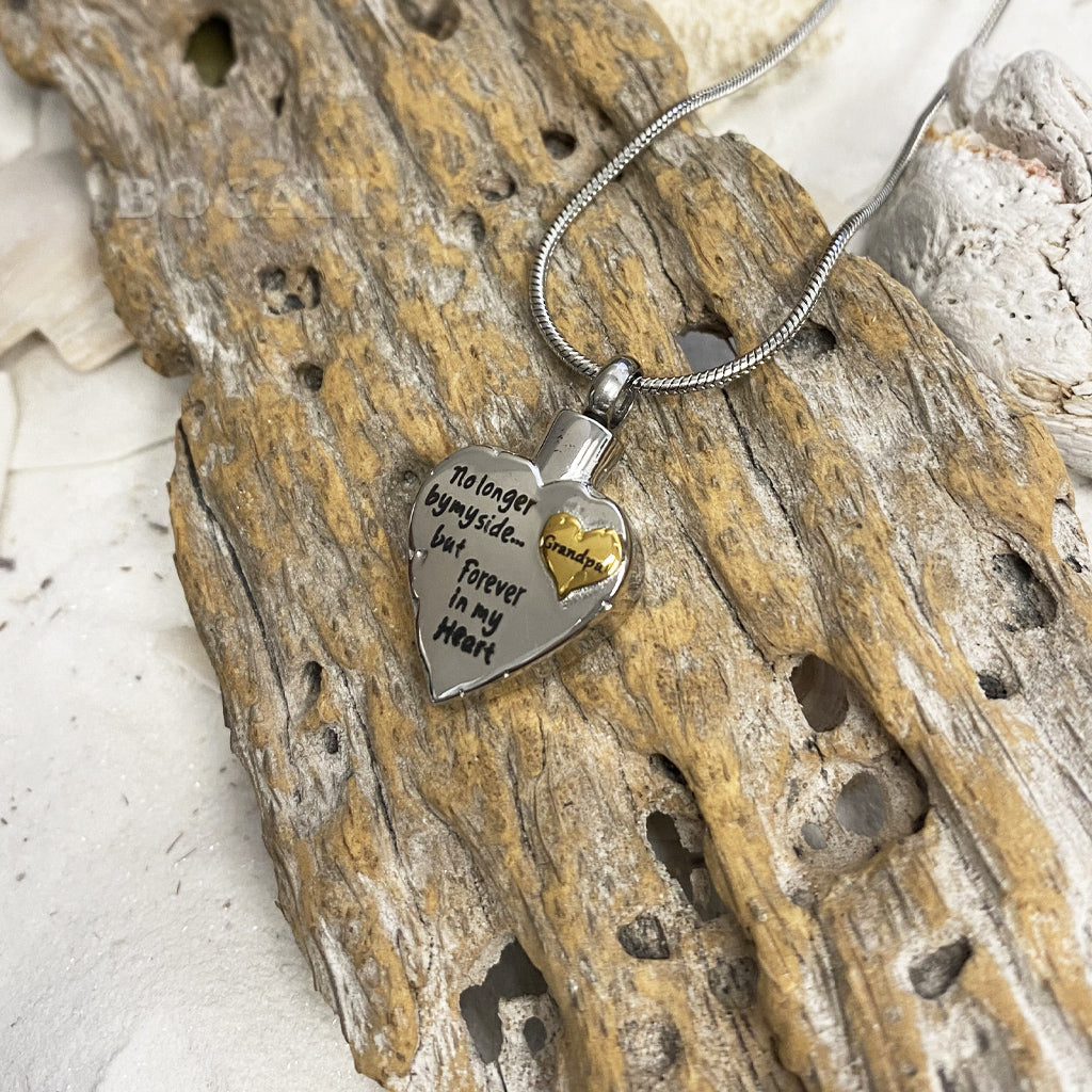 J-1926 - Silver-Tone Family Heart Pendant With Chain