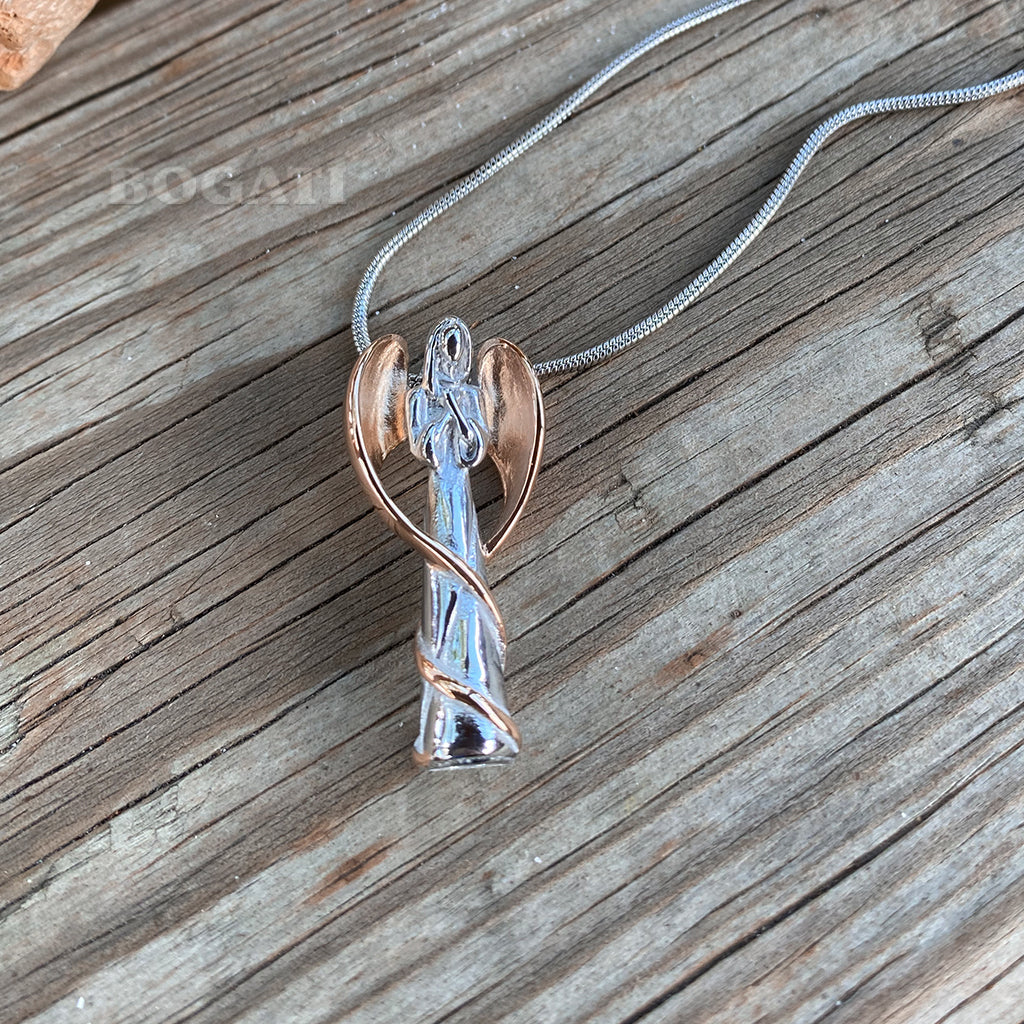 J-1943 - Winged Angel Cylinder - Pendant with Chain