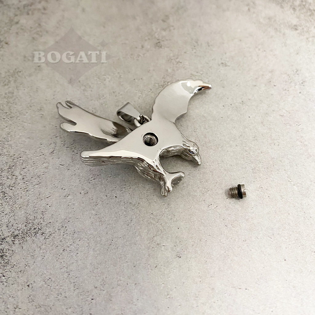Majestic eagle Cremation Necklace - open