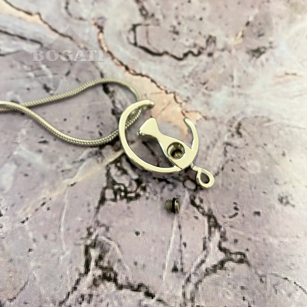 J-410- Cat in the Moon - Pendant with Chain