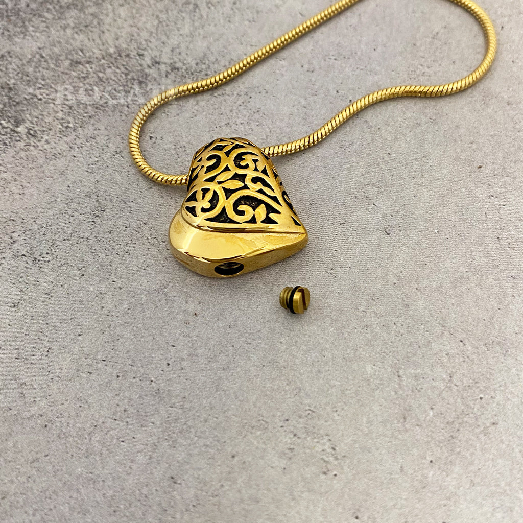 J-432 - Filigree Heart - Pendant with Chain