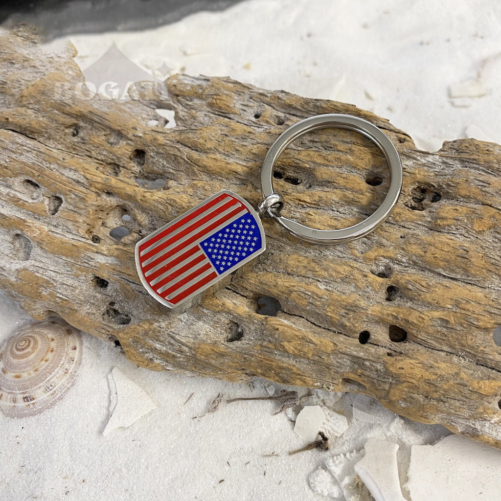 J-671- Usa Flag Tag - Keychain
