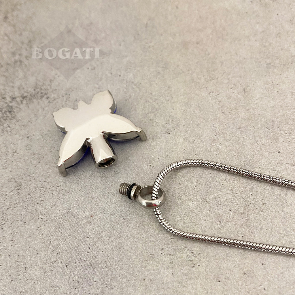 J-7948 - Cut Glass Butterfly - Pendant with Chain