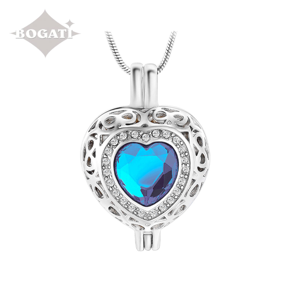 J-806 Silver-tone Heart Locket with Birthstone Simulated Gem December