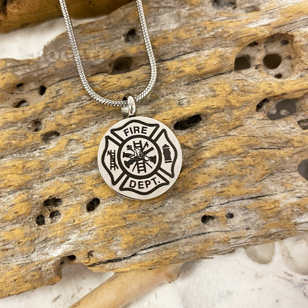 J-959 - Fire Department Emblem- Pendant with Chain