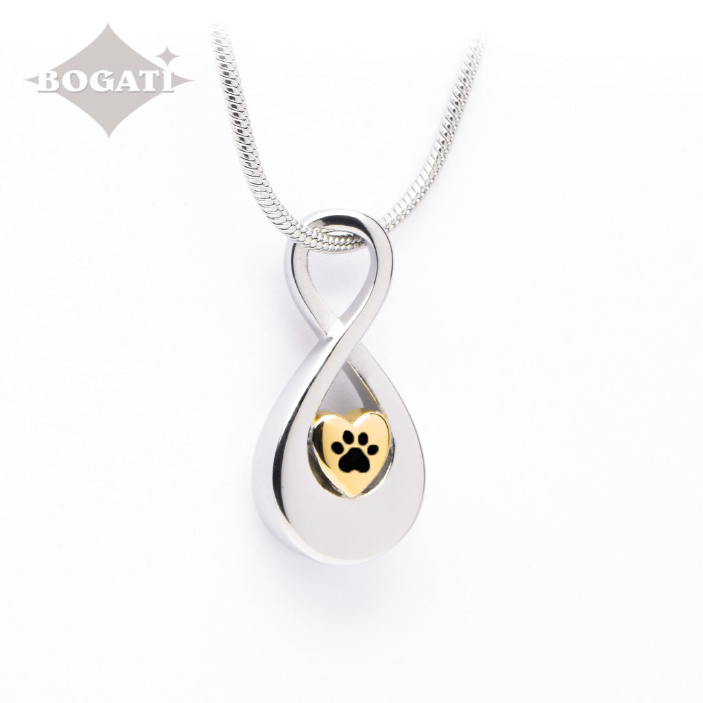 J-990 - Infinity Symbol with Heart and Paw Print Gold