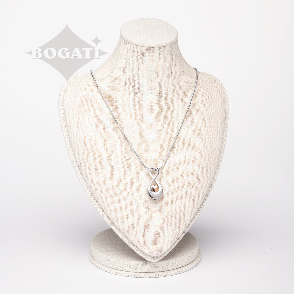 J-997 - Infinity Symbol with rose gold Heart