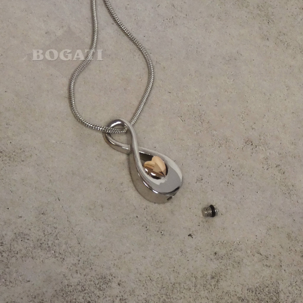 J-997 - Infinity Symbol with rose gold Heart