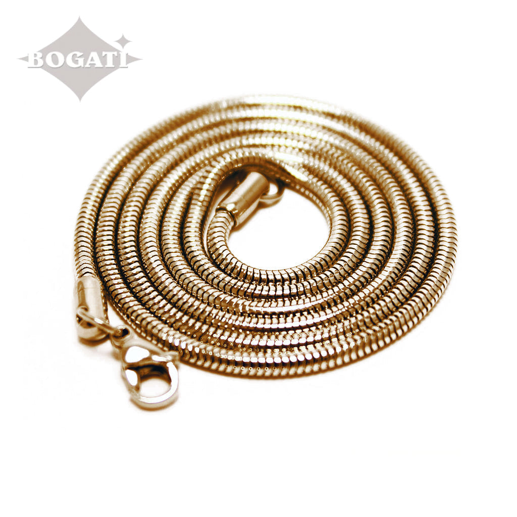 Snake Chain - 1.5mm x 24″ Length - Rose Gold