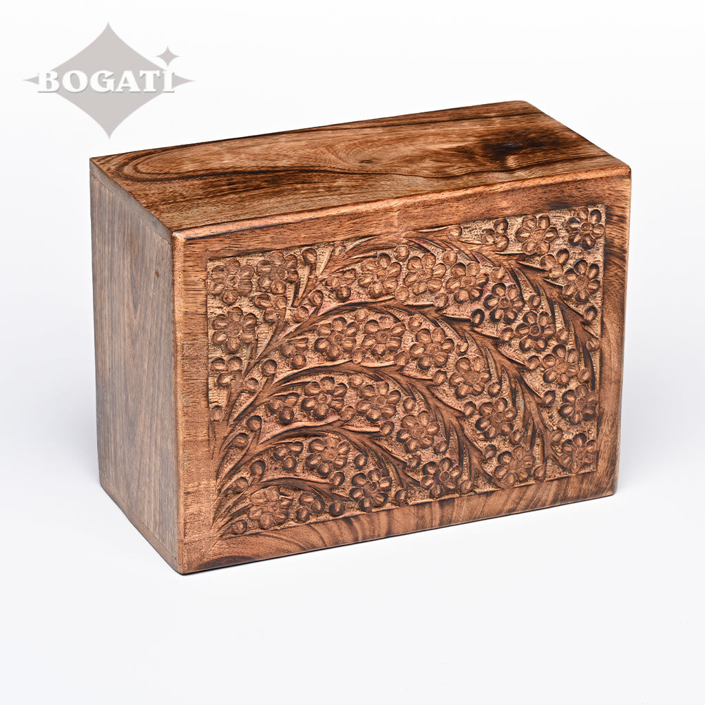 LARGE Mango wood Urn -2820 - Tree of Life