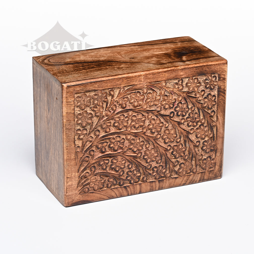 LARGE Mango wood Urn -2820 - Tree of Life