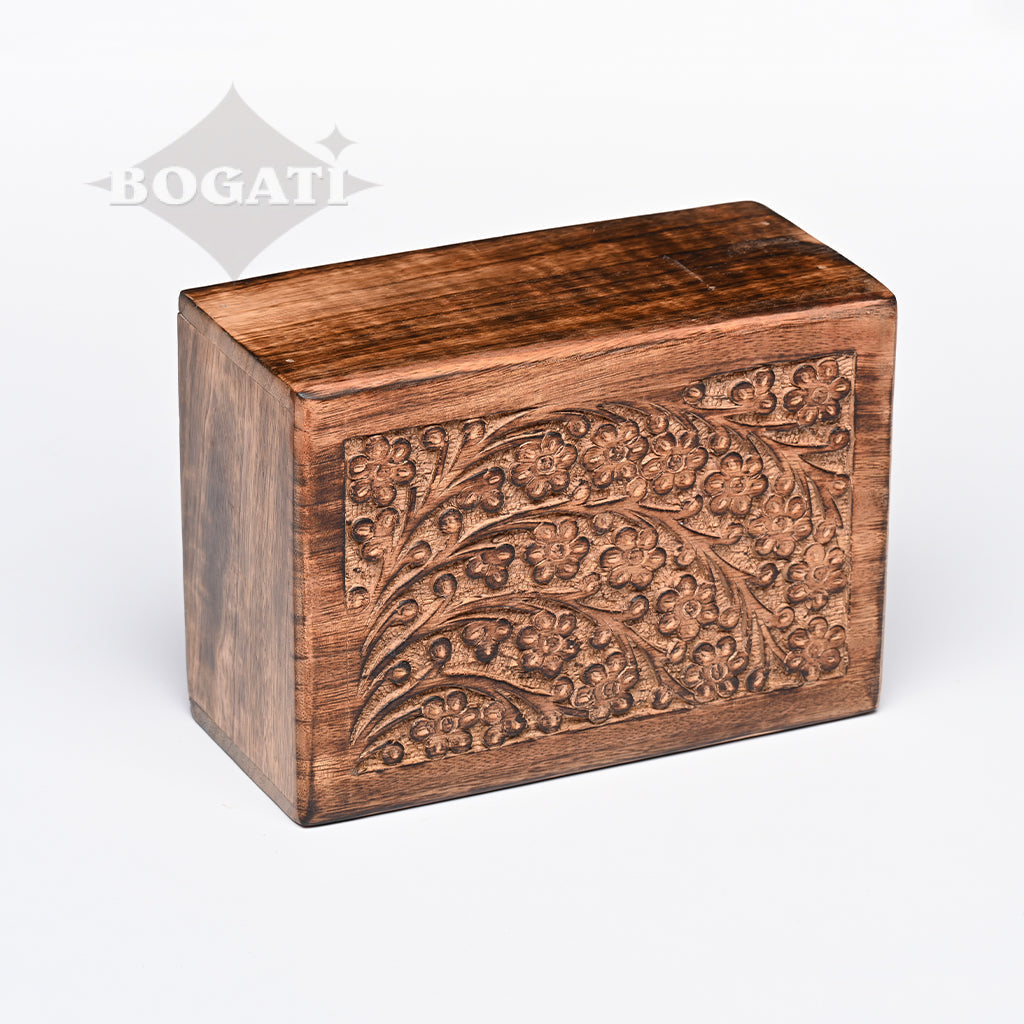 MEDIUM Mango wood Urn -2820 - Tree of Life - Case of 20